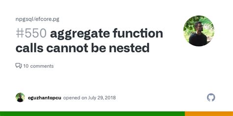 aggregate function calls cannot be nested